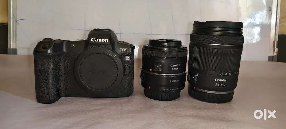 Canon eos r
24 105 stm lens 
50 mm lens