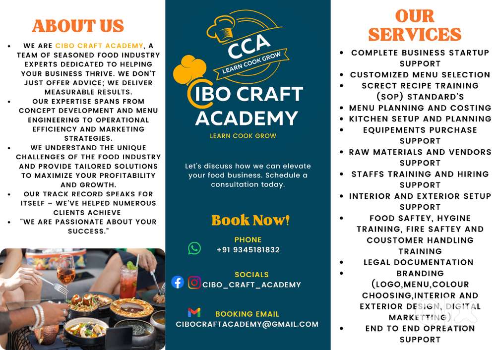 want to start a FOOD BUSINESS we will guide and support you