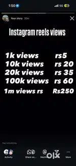Instgram reels views