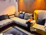 Sofa and wing chair