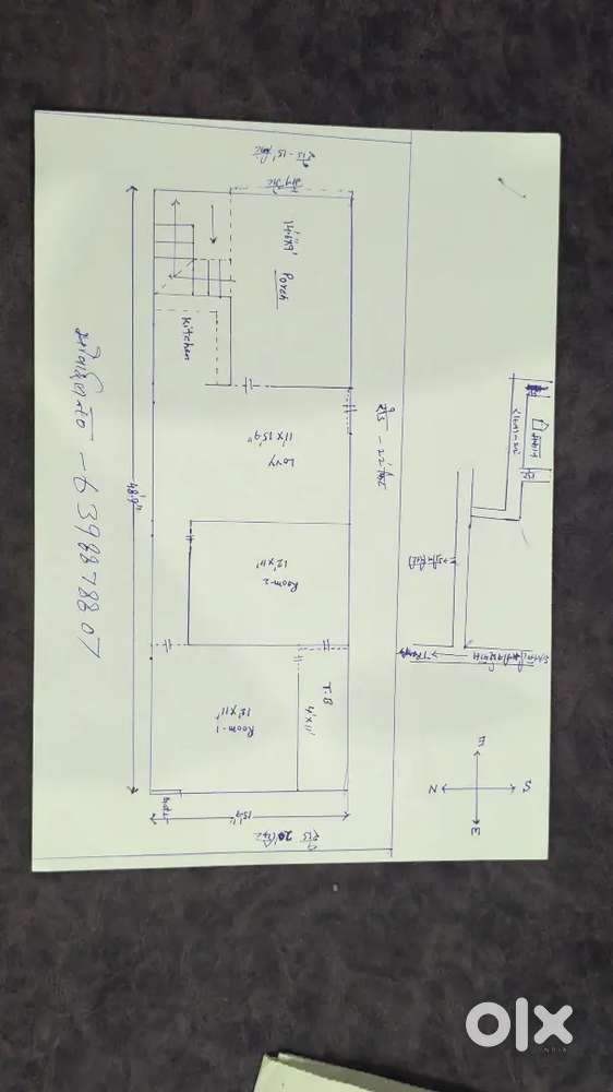 2 bhk (85 gaj) beautiful house, semi furnished