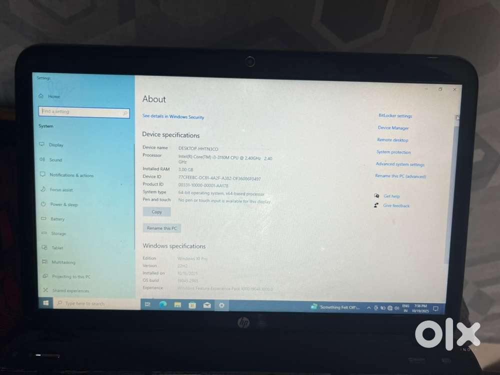 Hp laptop pavolian