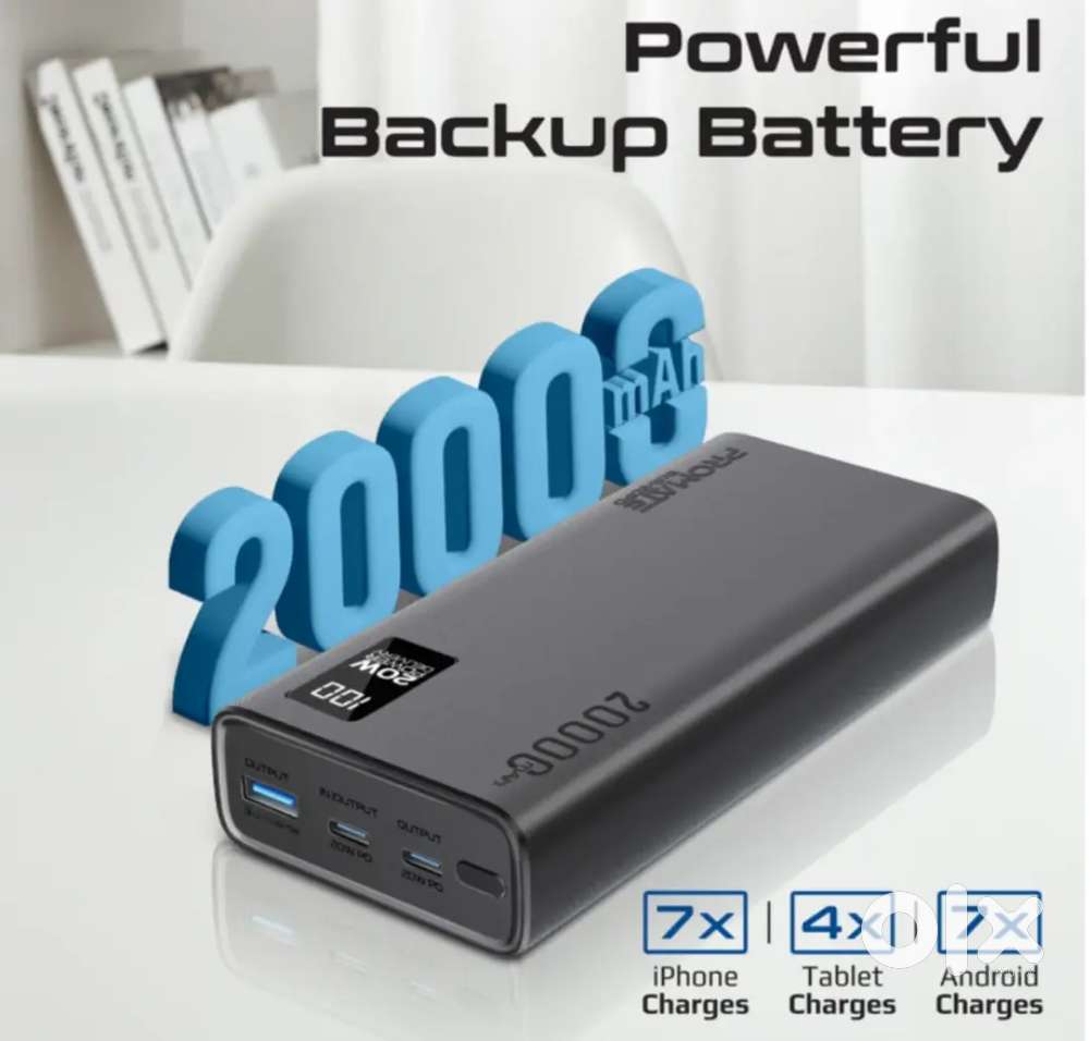 20,000 Mah Power Bank 22.5W PD Fast Charge