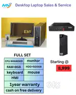 SSD - 256GB  Hard disk - 500GB  All Basic Software Loaded  MS Office