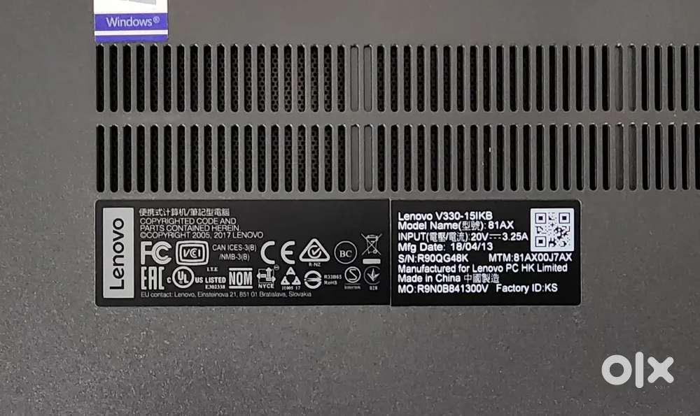 Lenova V330  laptop for sale