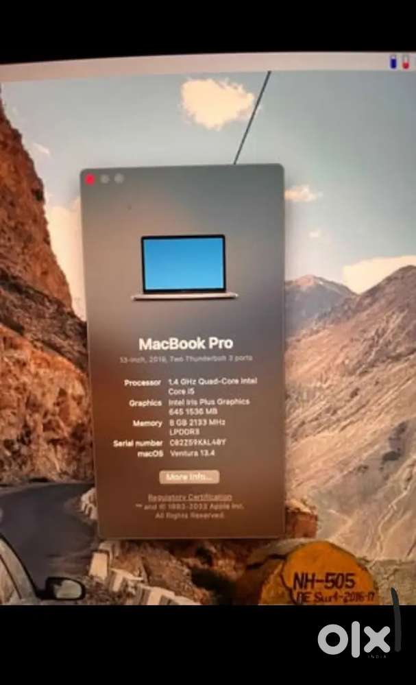 Macbook pro i5 2019 touchbar