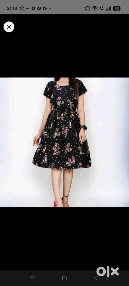 Black floral prints one-piece