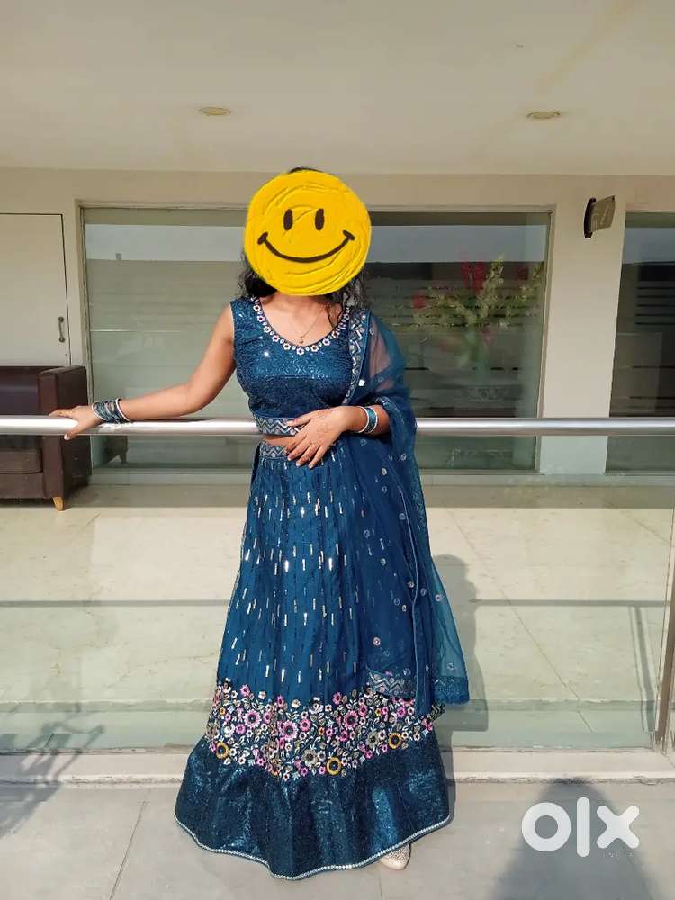 Royal Blue Embroidered Lehenga – Perfect for Weddings & Functions