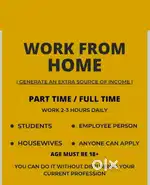 Work from home for student, house wife and job person