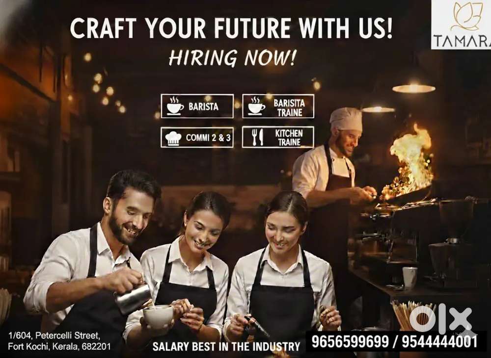 Barista, Barista trainee, Kitchen trainees, COMMI 2&3
