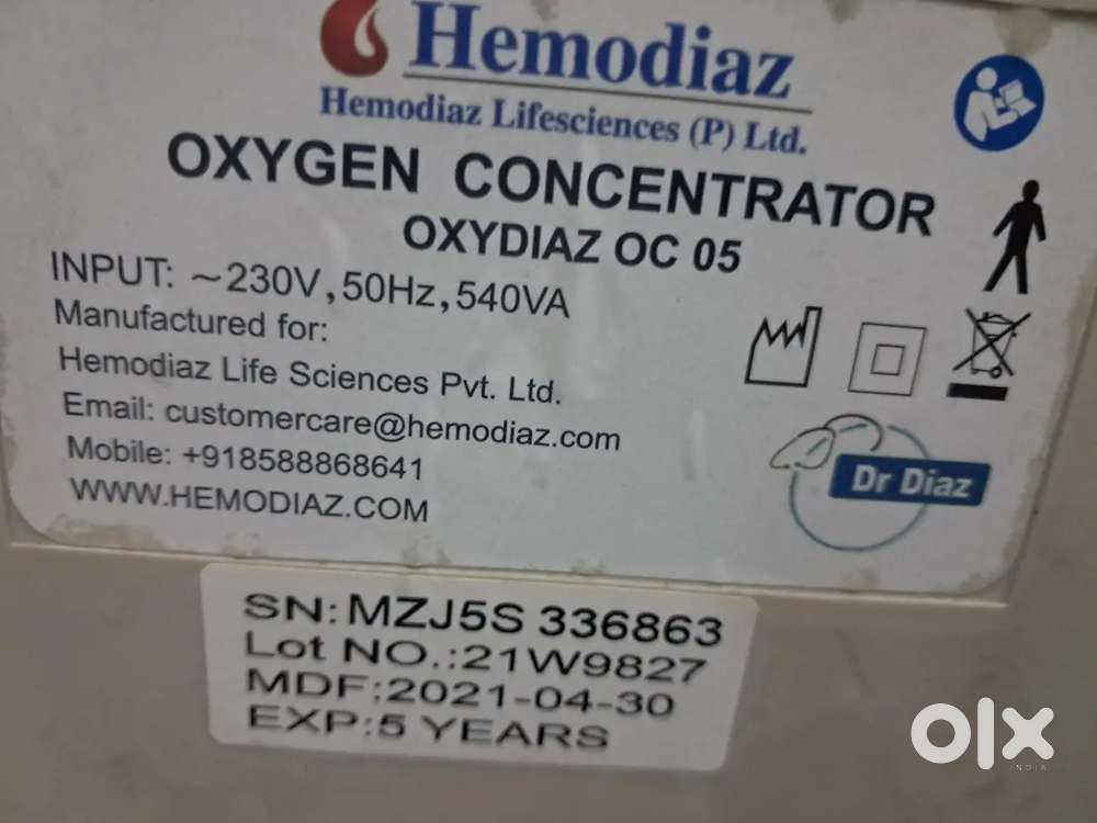 Hemodiaz oxygen concentrator and Vaccuum cleaner