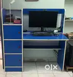 Godrej metal table , teak wood table and study table +books storage