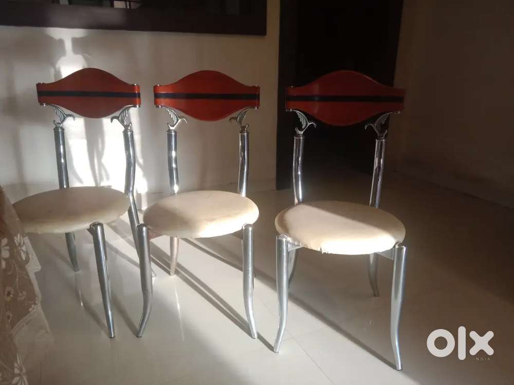 Stylish Metal & Wood Dining Chairs (Set of 3) – Great Deal!