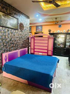 Double bed with box storage , drawers and spring mattress