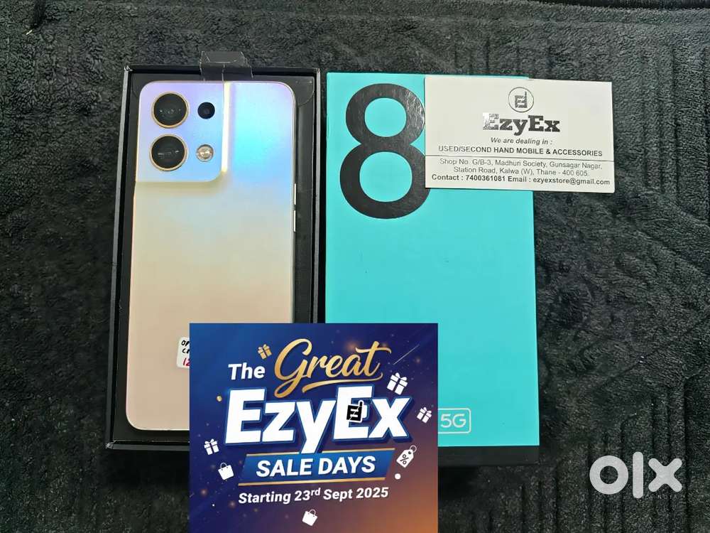 EZYEX SALE - Oppo Reno 8 5G (8/128 GB, Gold) Available! #FollowUs