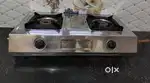 Two burner Gas stove with pipe and knob