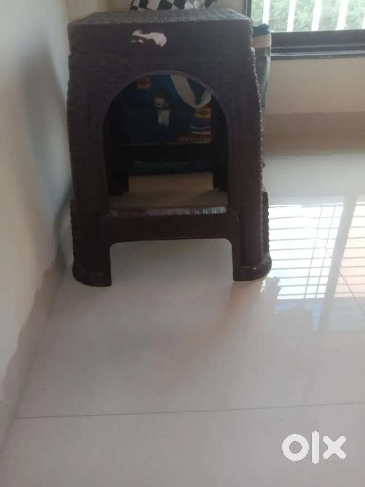 Foldable Table with New plastic chair 3'6X2'6 along with stool