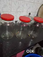 Glass jar with plastic lid
