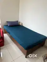 Solid Wood Single Bed with Storage & Mattress
