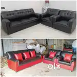 Solid beige designer fabric sofa