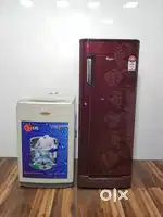 Whirlpool 200 ltrs refrigerator & lg 6kg top load shsb2727jshsbs