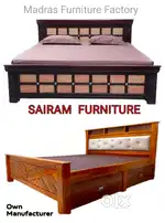 SAIRAM FURNITURE new model solid wood bed cot factory outlet price