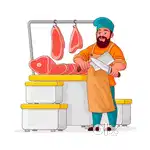 Mutton and chicken cutting (butcher)