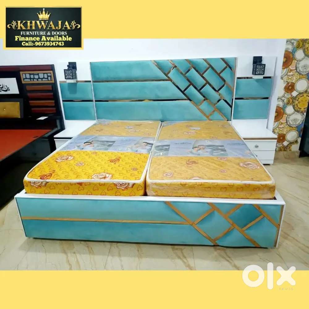 Khwaja Furniture. King size luxurious bed. Bajaj finance available.