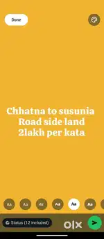 Chhatna to susunia Road side land 2lakh per kata