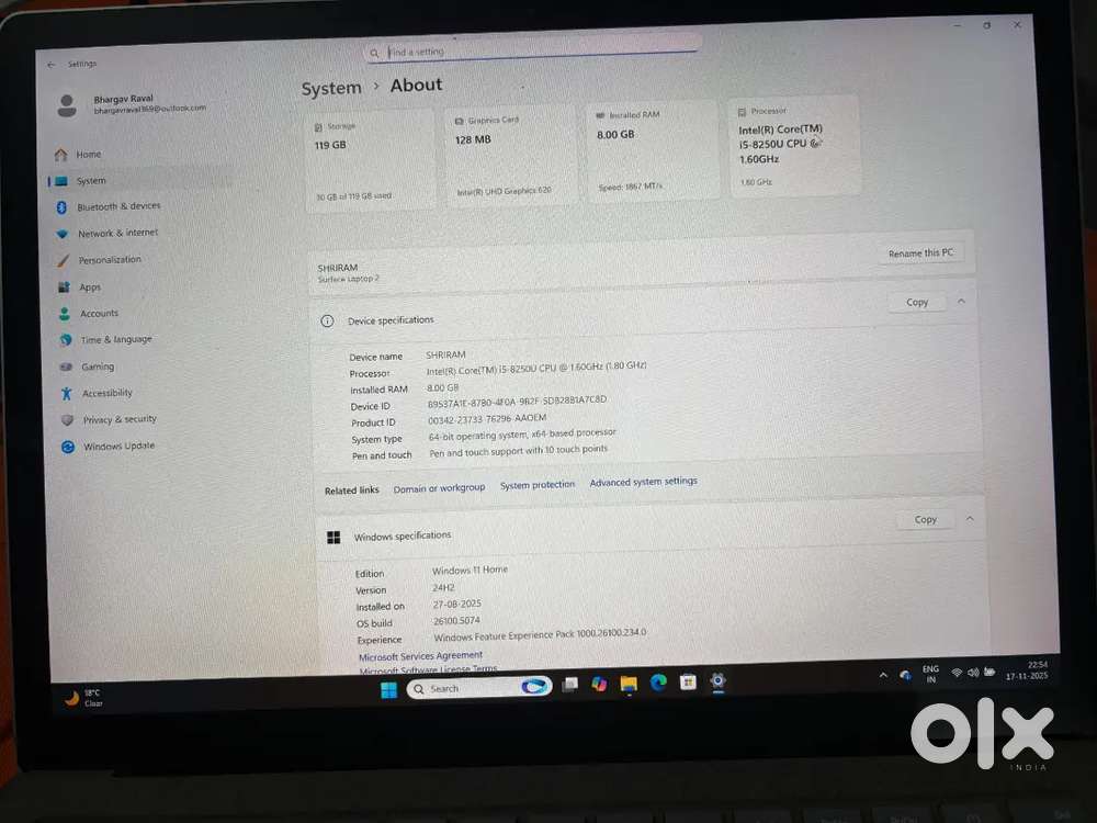 Windows surface laptop 2