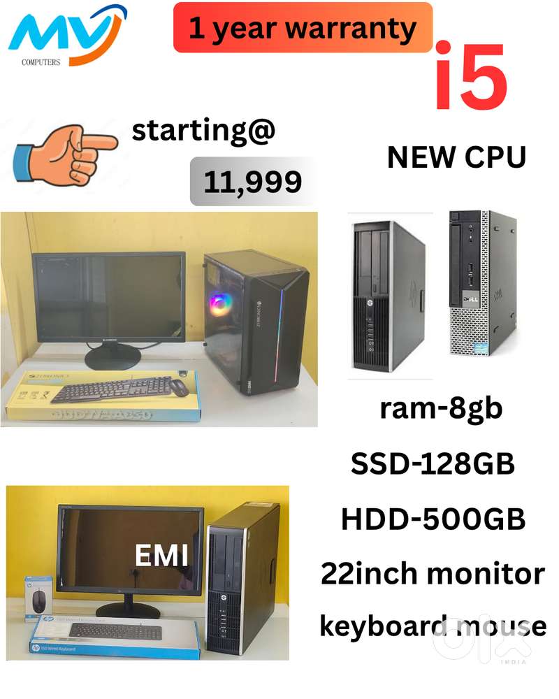 Monitor - 22-inch  All Basic Software Loaded  Windows OS  MS Office