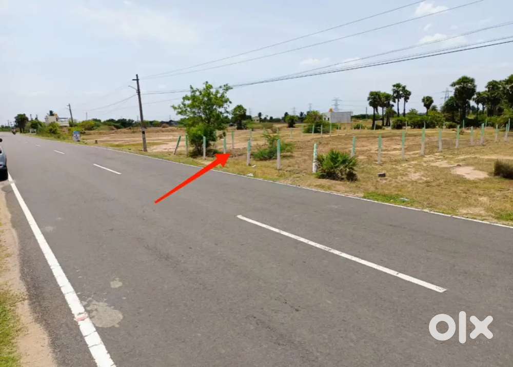 NEXT TO THIRUVALLUR - COMMERCIAL LAND - 8300 SQFT - ON STATE HIGHWAY.