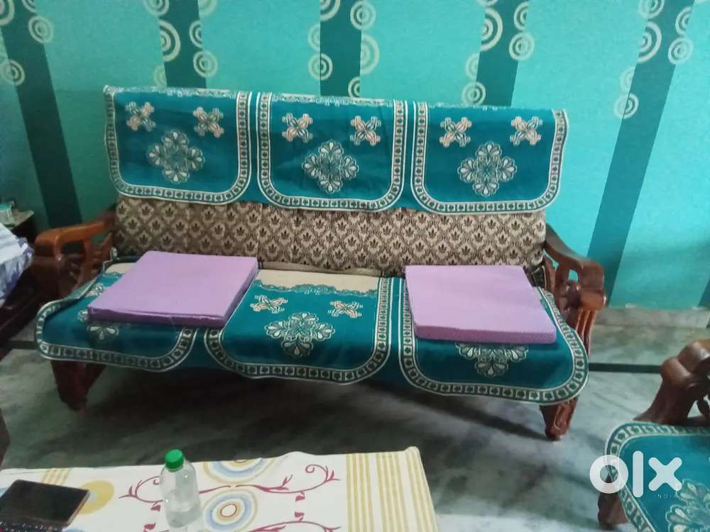 Teak wood sofa set 3 +1+1