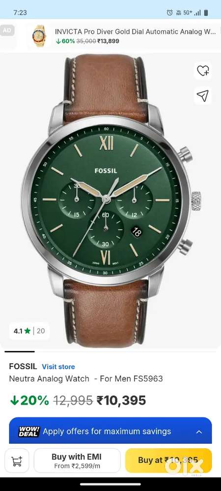 FOSSIL ANALOGUE WATCH