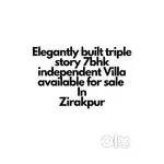 Elegantly built triple story 7bhk villa available for sale in Zirakpur