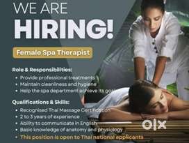 Need female staffs for spa message therapist age 18 to 35 contact cont