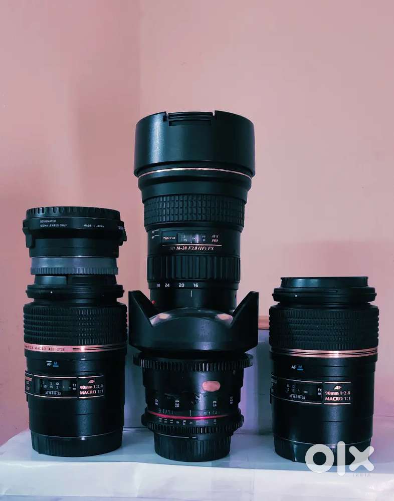 CANON EF Mount TOKINA 16-28mm f2.8 SAMYANG 14mm TAMRON 90mm f2.8 MACRO
