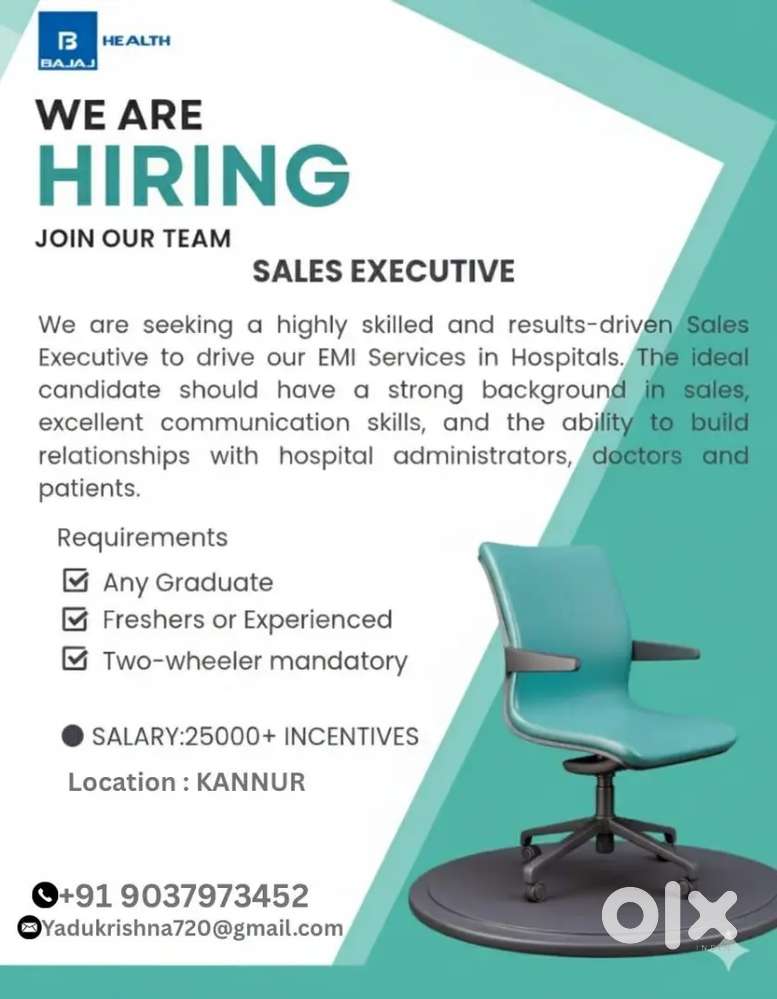 We are hiring sales executive