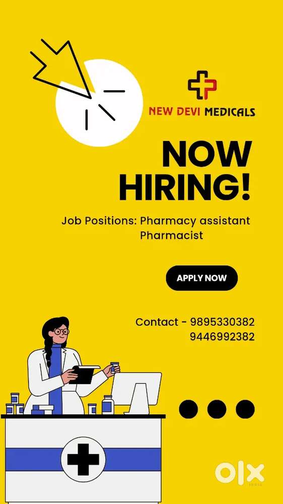Hiring - Pharmacist, Pharmacy assistant, Sales managers