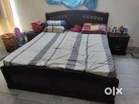 King size bed with 2 side tables (mattress NOT included)