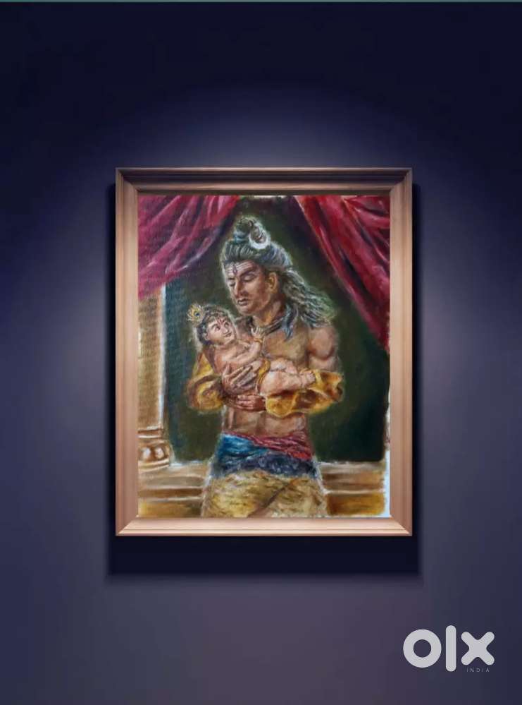 Mhadev and Krishna painting