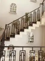 A 3 bhk flat with a balcony facing garden  with two bathroom