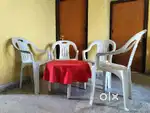 Suprime Mid Back chair with arm and center table (folding) with cover