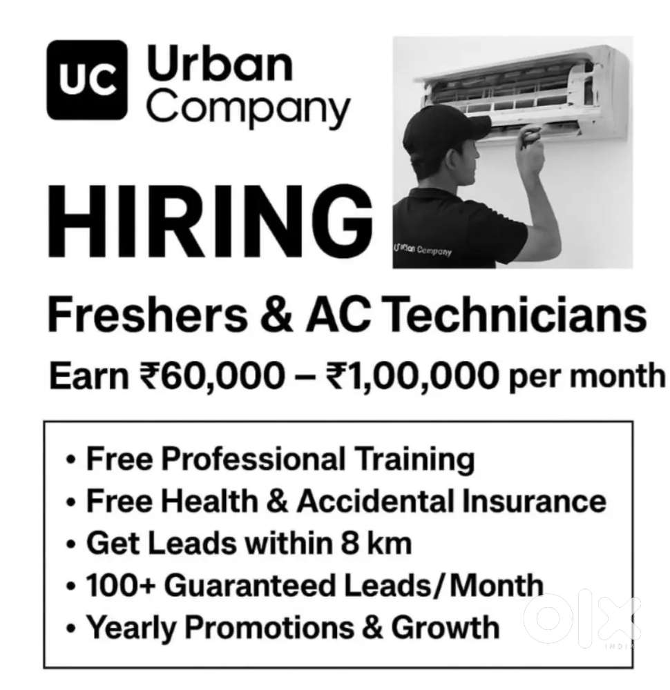 Urban company hiring AC technicians and freshers