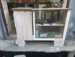 Wooden counter wooden shelf