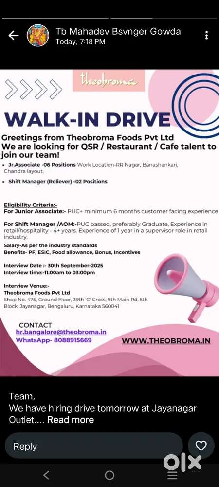 Theobroma associate and managers.