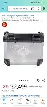 Legundary Fort Knox Series Side Box 36L Aluminium Silver