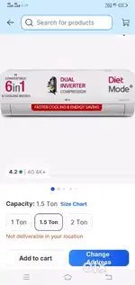 LG AC new 5*