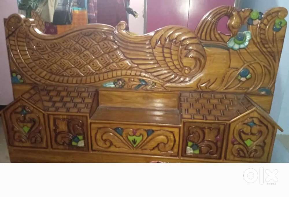 King size bed with box storage. Material is sagwan.