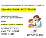 VERY URGENT HOME TUTORS (MALE / FEMALE)